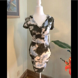Tie dye dress with hood new